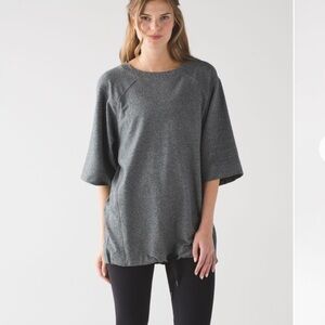 Lululemon Split Short Sleeve in Heathered Speckled Black